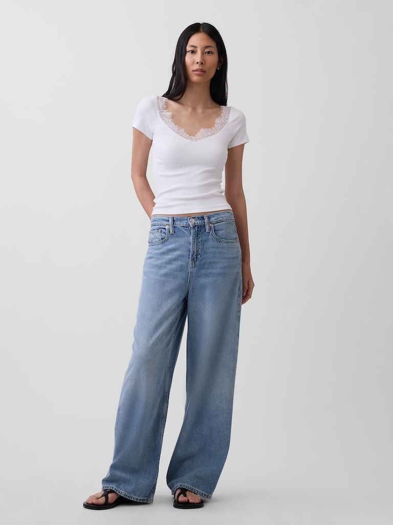 Modern Lace-Trim Top