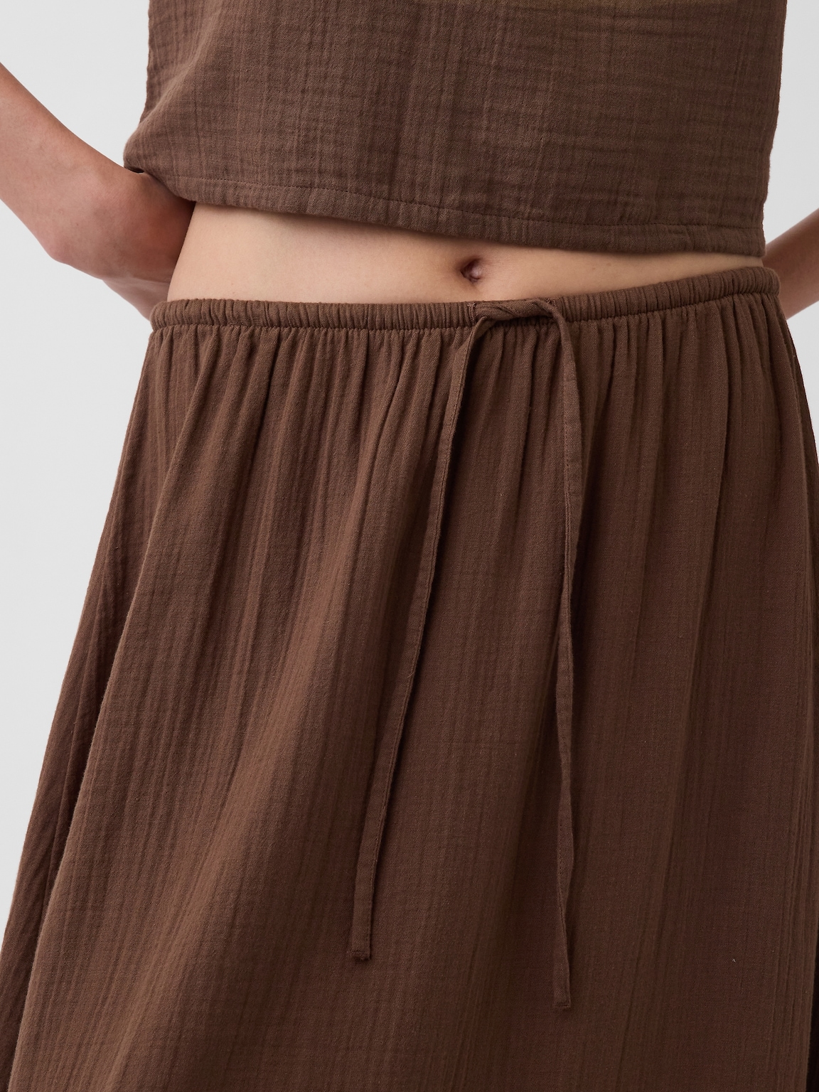 Cotton Gauze Tiered Easy Maxi Skirt