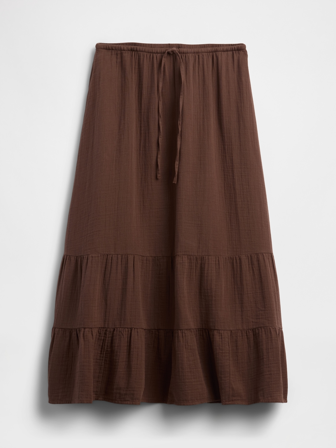 Cotton Gauze Tiered Easy Maxi Skirt