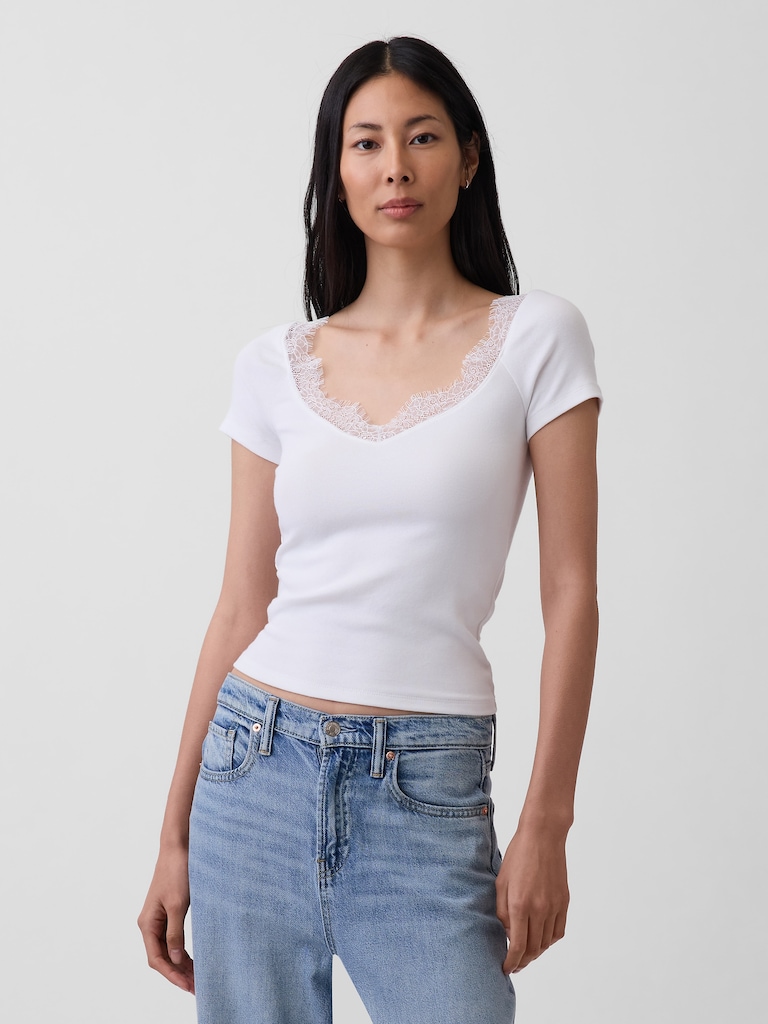 Modern Lace-Trim Top