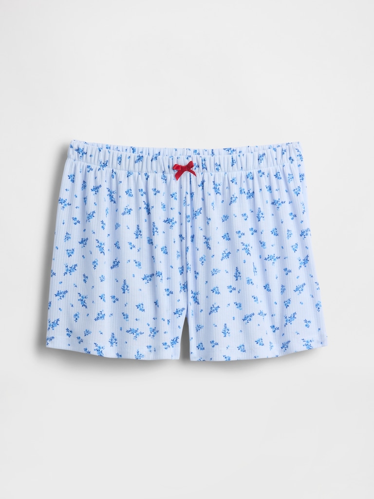 Kids Recycled Rib PJ Shorts