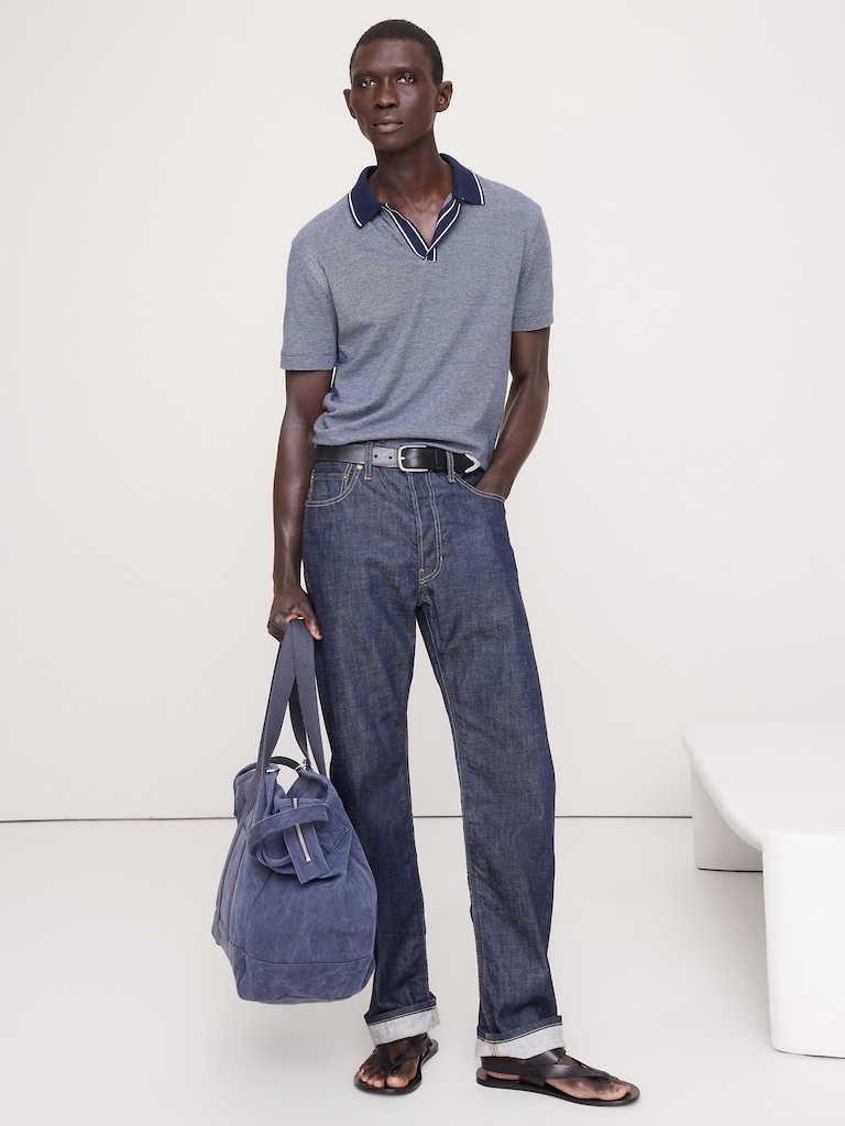 Luxury-Touch Johnny Collar Polo