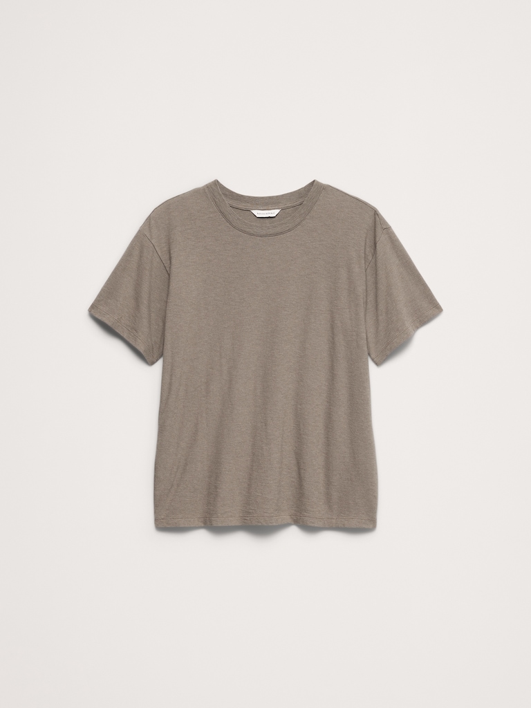 Cotton Slub Boyfriend Crew-Neck T-Shirt