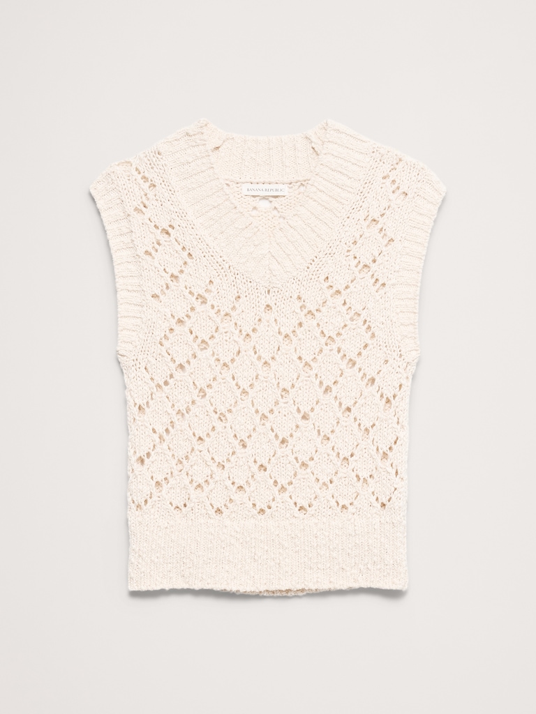 Crochet Cropped Sweater Vest