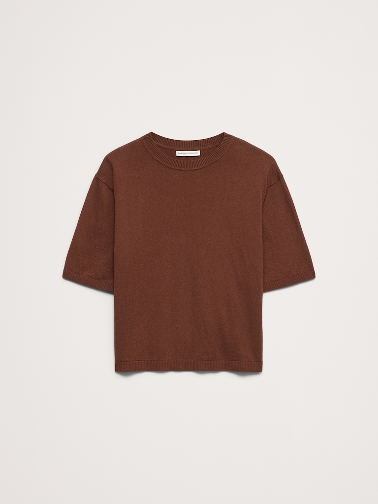 Larkspur Cotton-Silk Sweater Tee