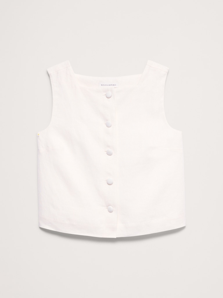 Linen Button-Front Tank