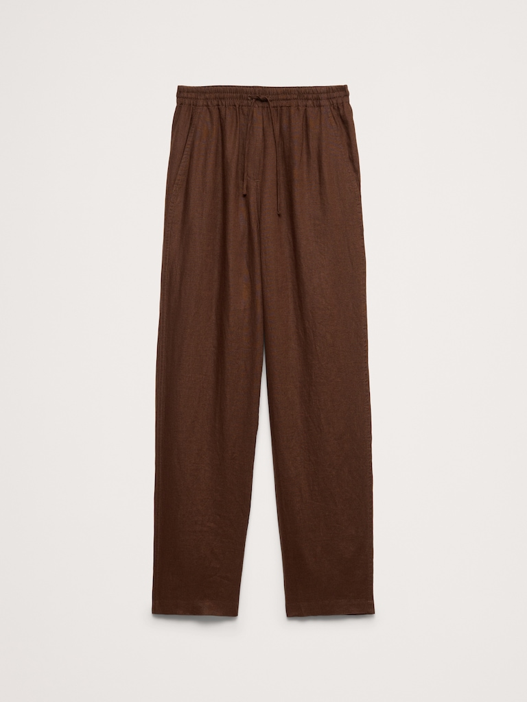 The Getaway Straight-Leg Pull-On Pant in Linen