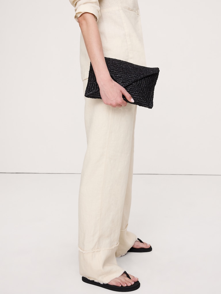 Emmie Raffia Envelope Clutch by Hat Attack