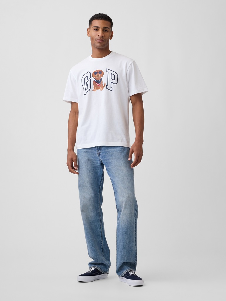 Everyday Soft Relaxed Gap Americana Logo T-Shirt