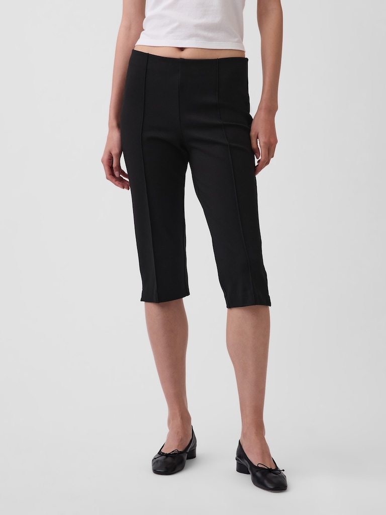 High Rise Double Knit Capris