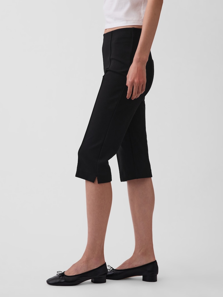 High Rise Double Knit Capris
