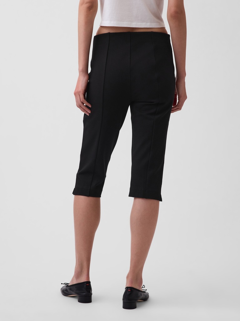 High Rise Double Knit Capris