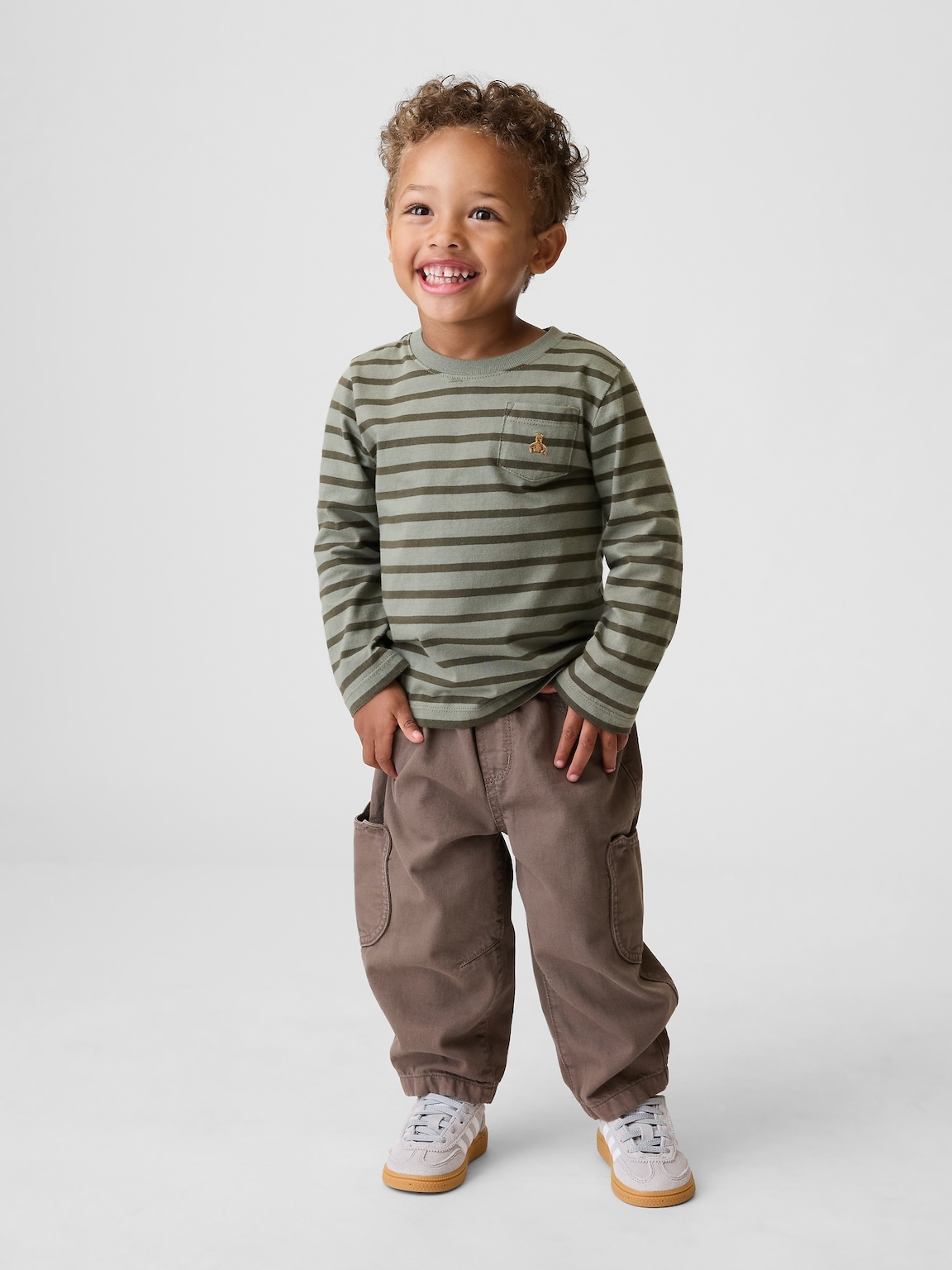 Baby & Toddler Pull-On Bear Pocket Barrel Jeans