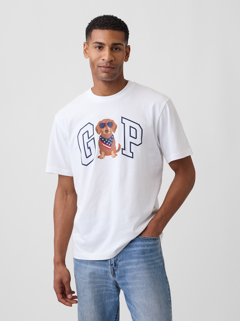 Everyday Soft Relaxed Gap Americana Logo T-Shirt