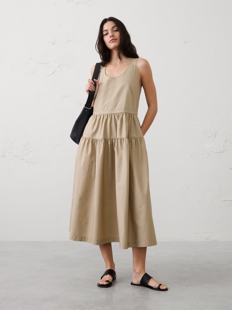 Dropped-Waist Midi Dress