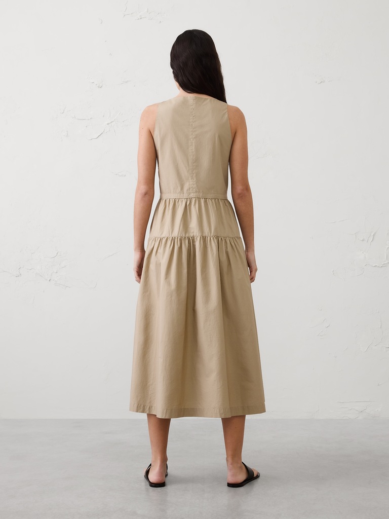 Dropped-Waist Midi Dress