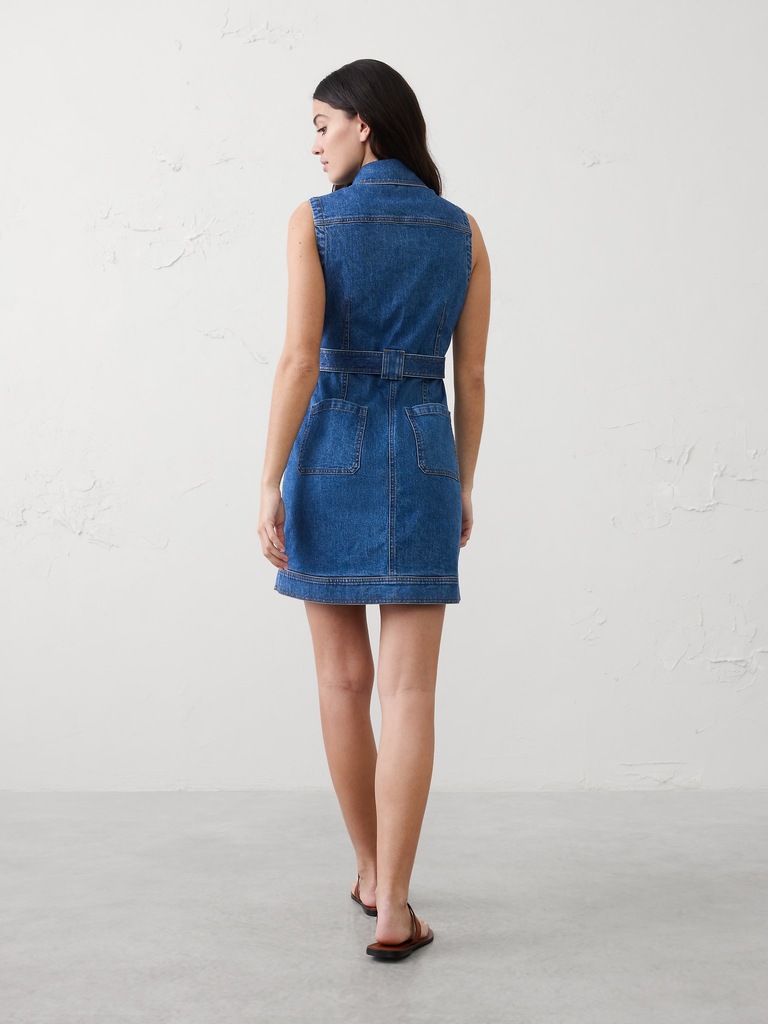 Patchwork Denim Utility Mini Dress