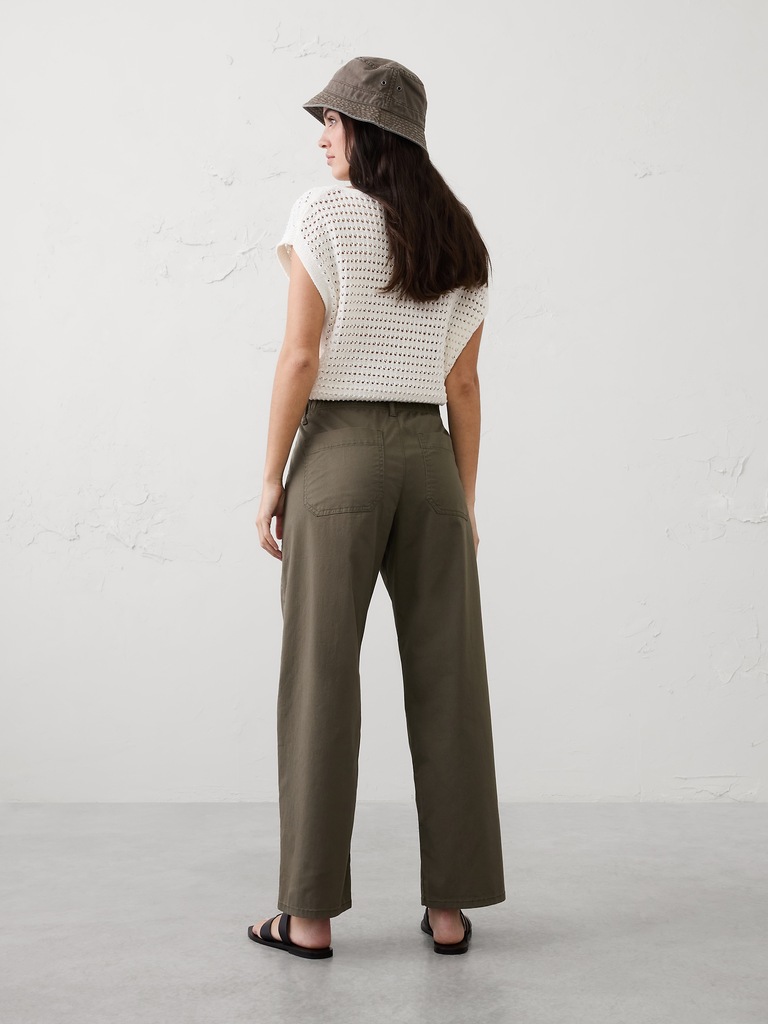 Straight High-Rise Twill Utility Pant