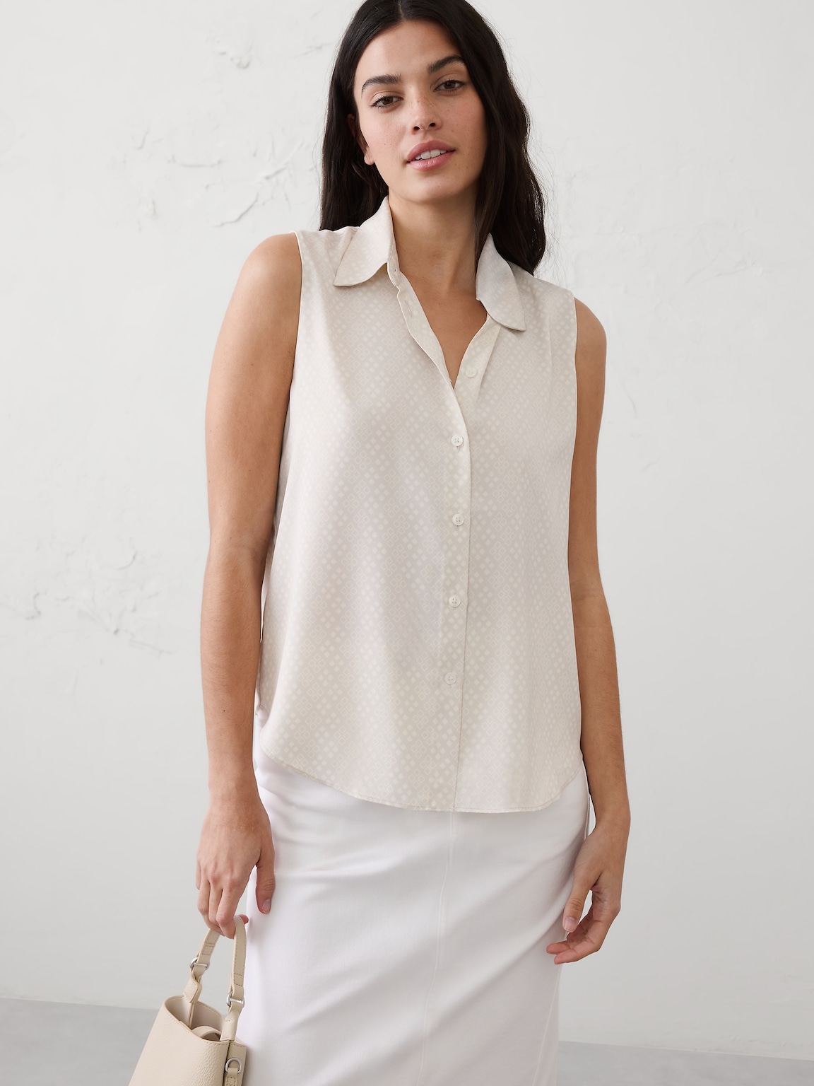 Silky Collared Top