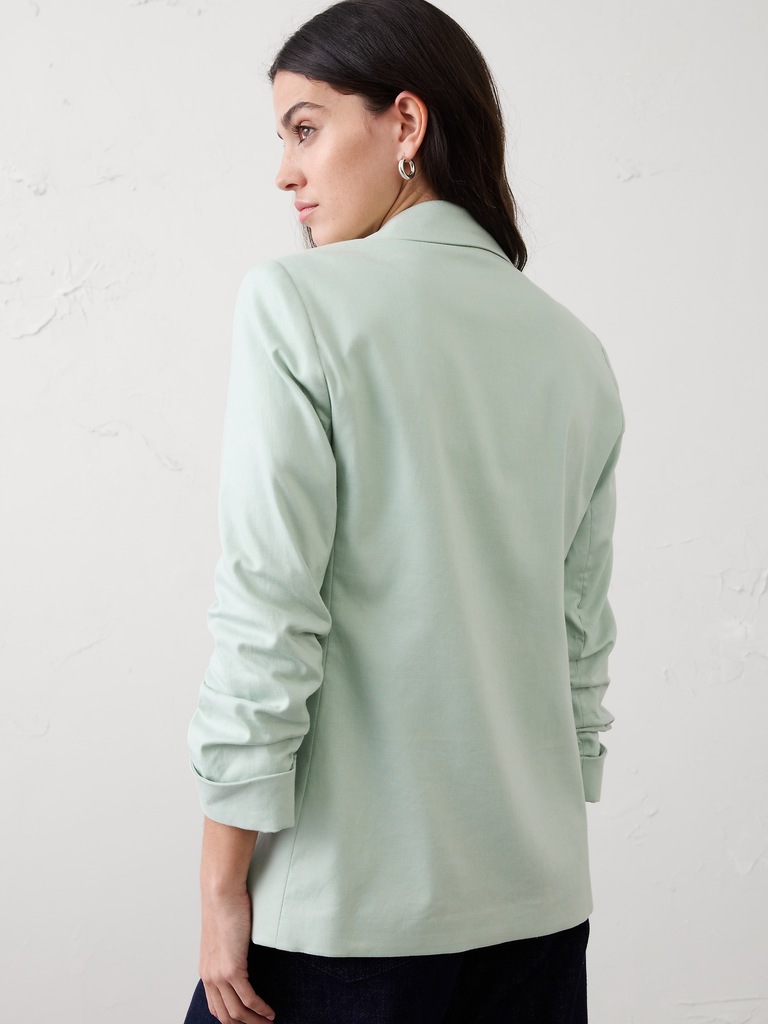 Linen-Blend Hayden Blazer
