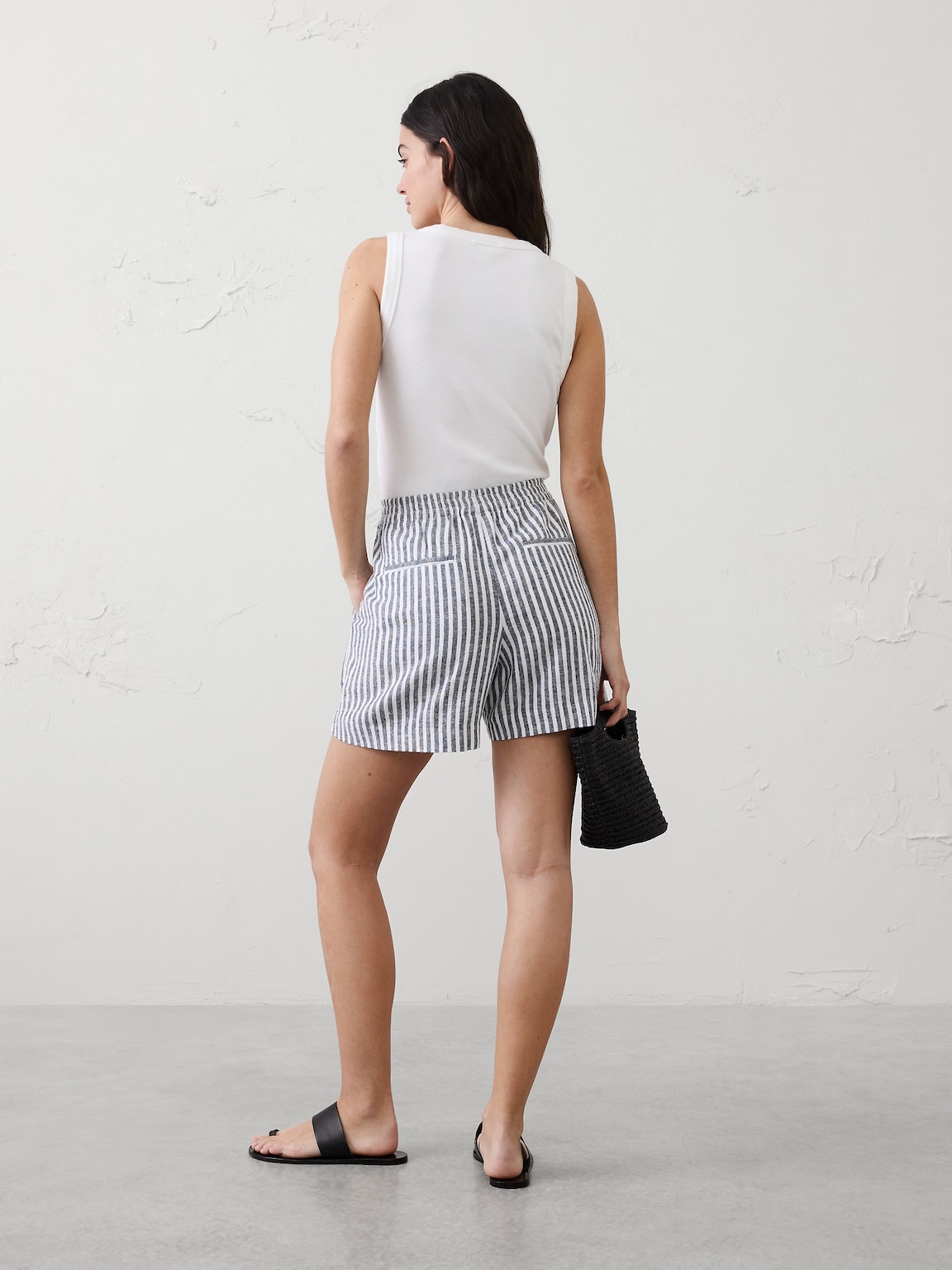 Linen-Blend High-Rise Short