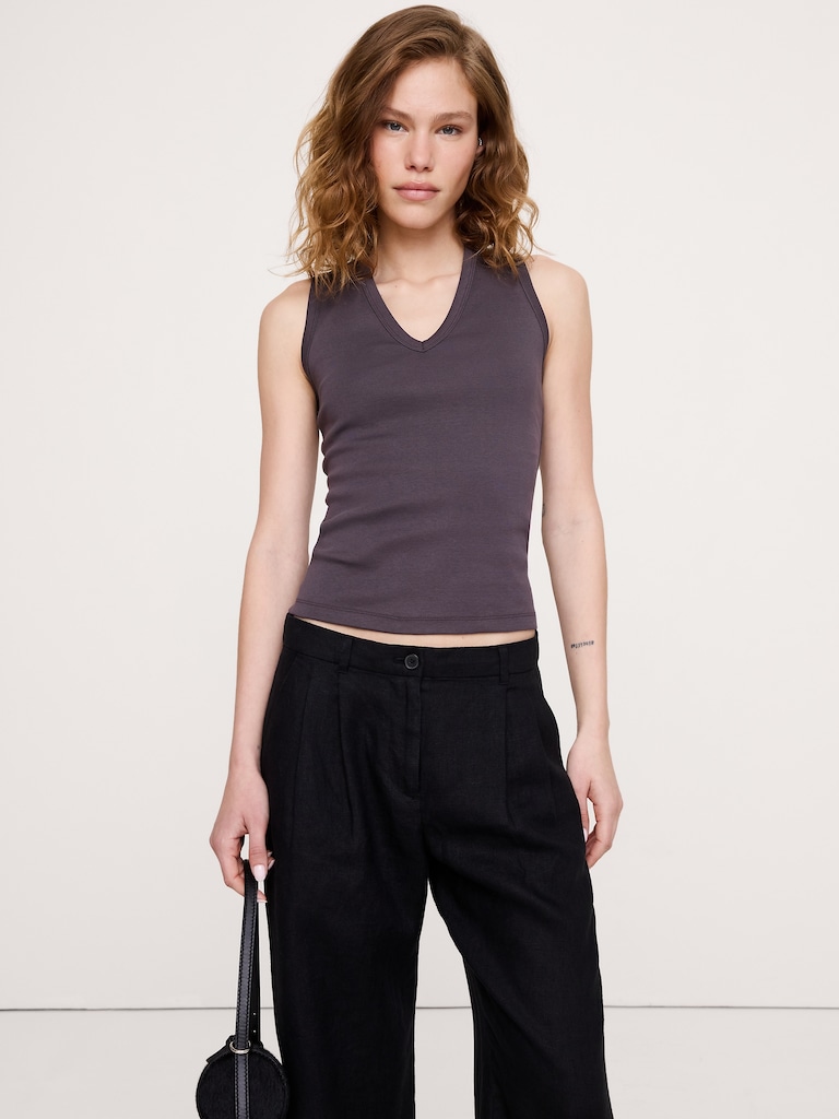 Minimalist Cotton V-Neck Tank