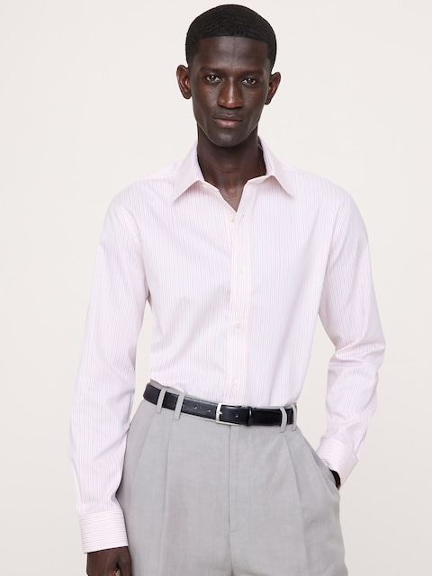 slim fit dress slacks Men's Slim Fit Pink Dress Shirt Size N3