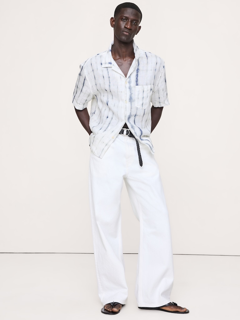 Standard-Fit Linen Resort Shirt