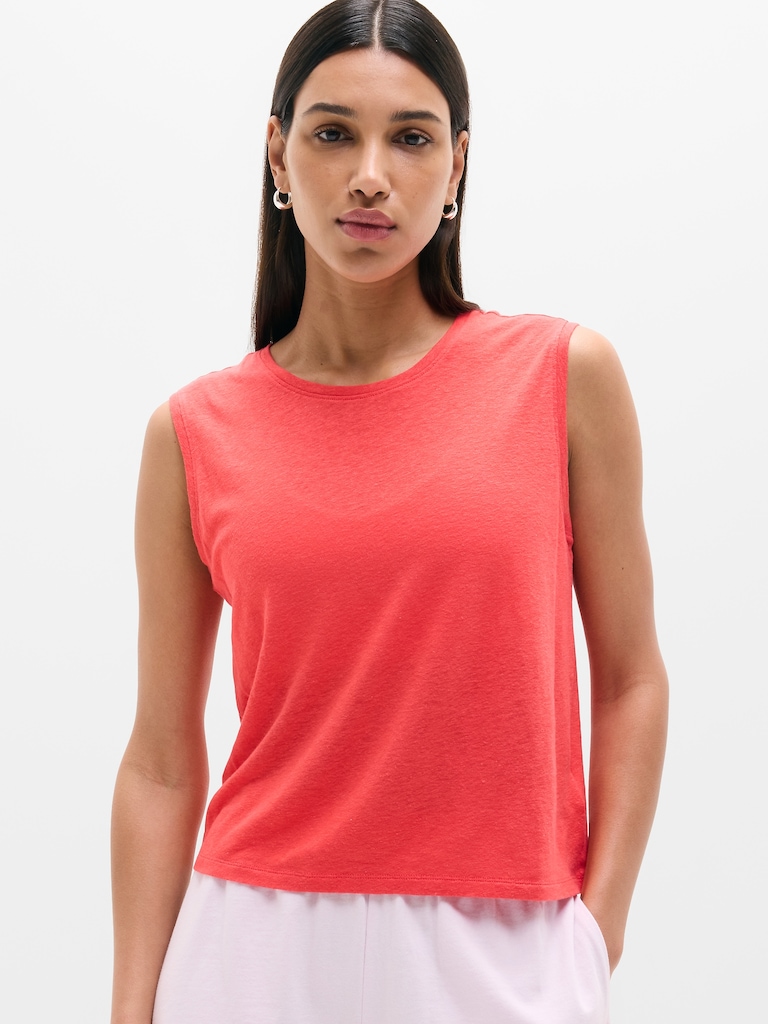 Getaway Linen Blend Muscle Tank