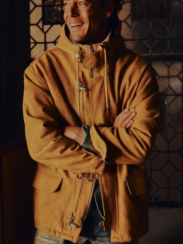 Archive Reissue Fireman's Jacket in Nubuck Leather