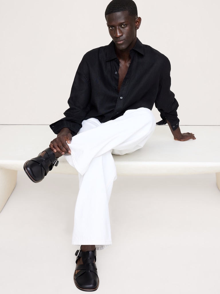 Leather Closed-Toe Fisherman Sandal