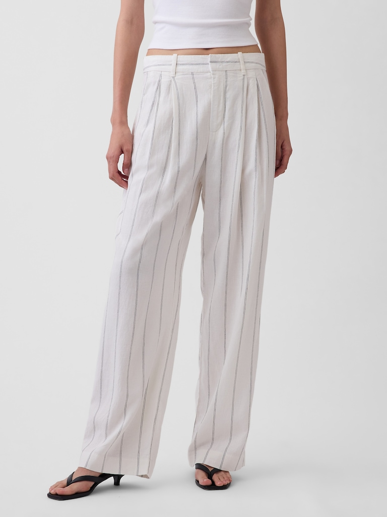 365 High Rise Linen-Blend Trousers