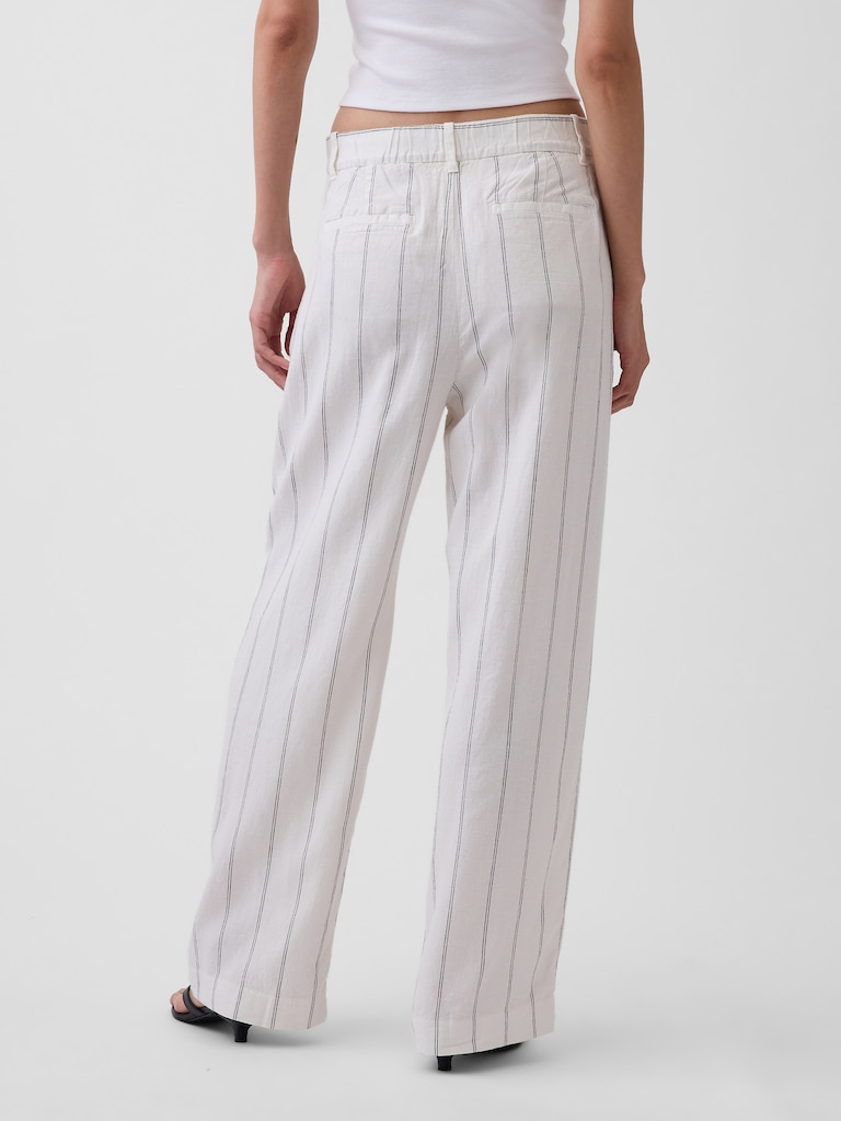 365 High Rise Linen-Blend Trousers