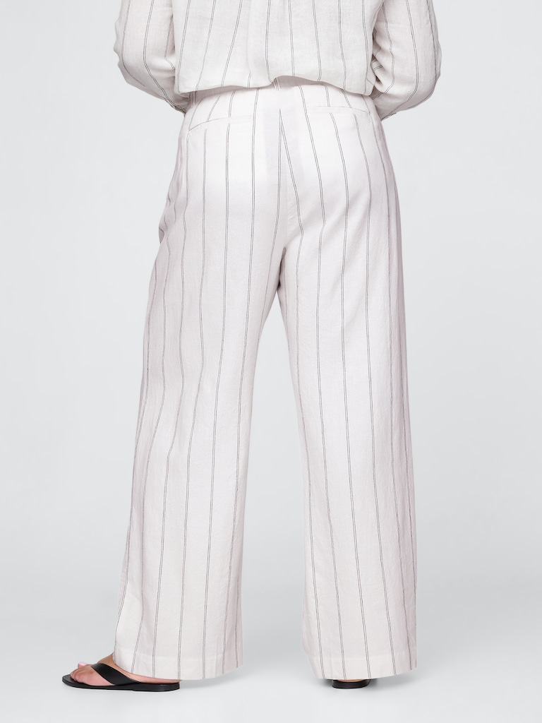 365 High Rise Linen-Blend Trousers