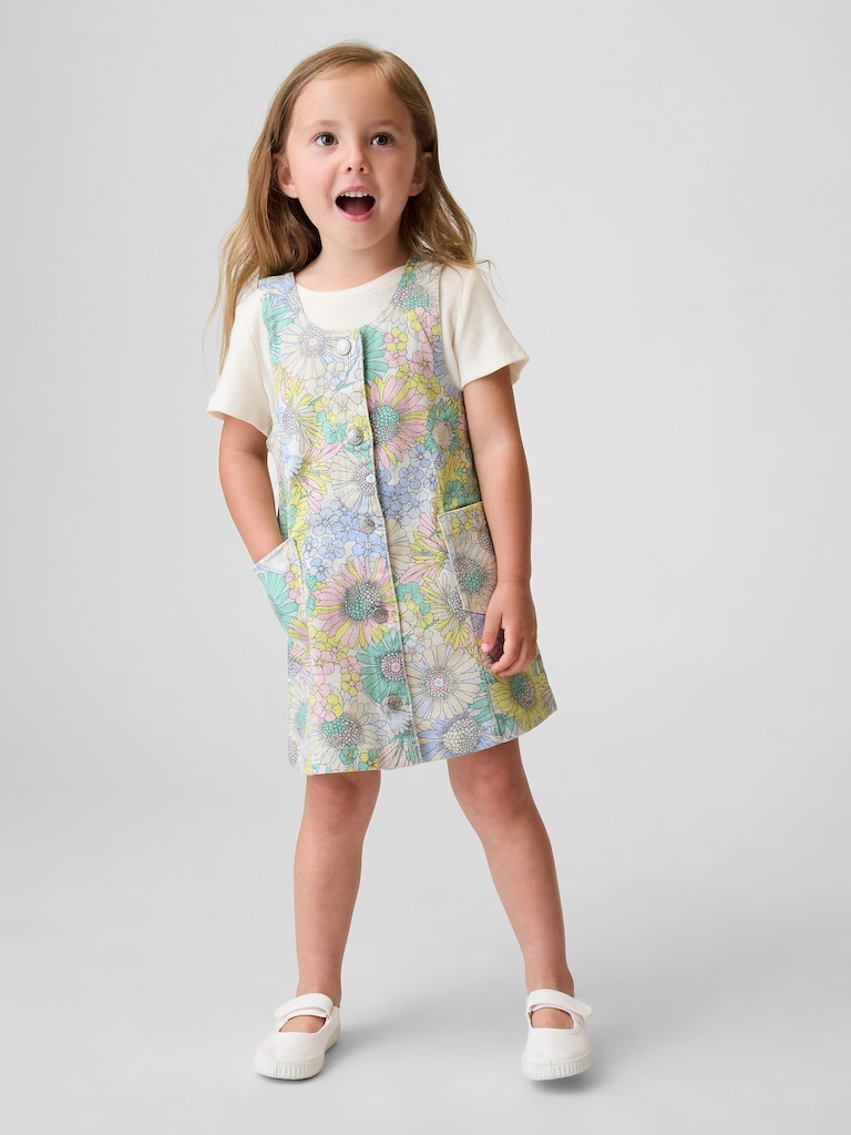 Baby & Toddler Floral Denim Jumper Dress