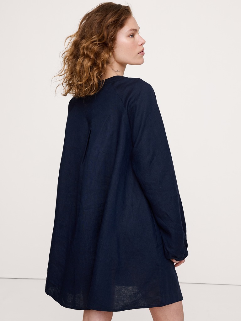 Linen Kaftan Mini Dress