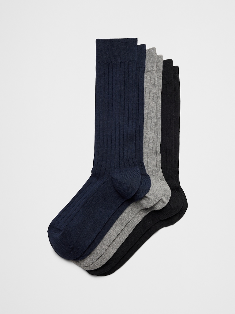Ribbed Dress Socks (3 pack)