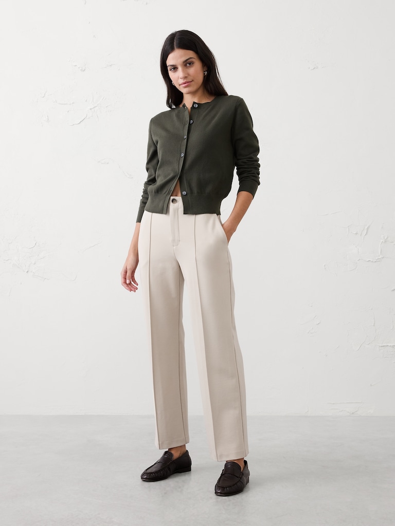 Straight High-Rise Ponte Pant