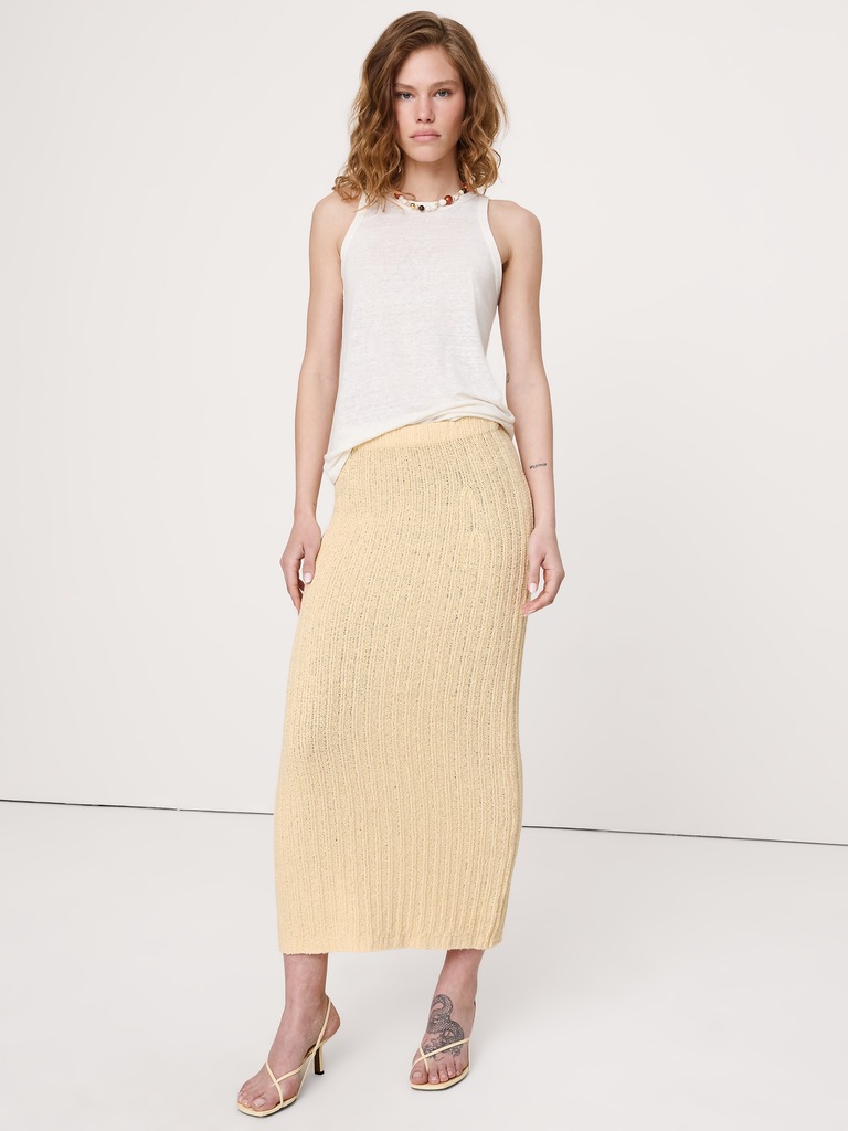 Bouclé Cotton Sweater Skirt