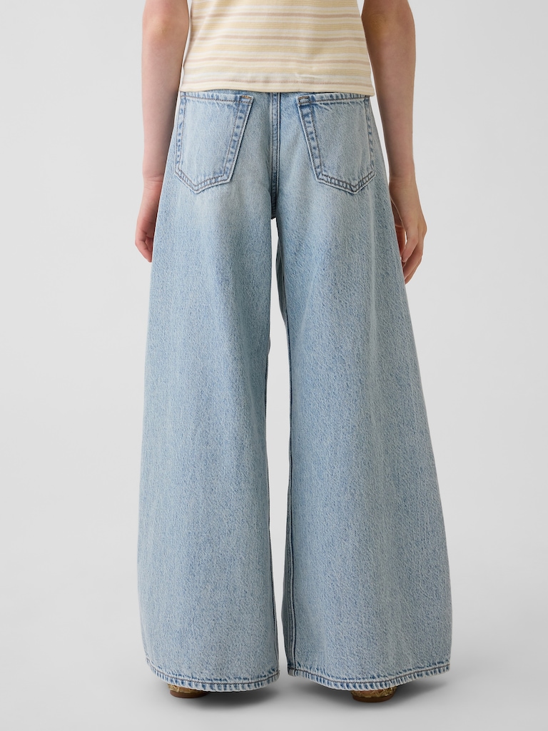 Kids Low Rise Stride Wide-Leg Baggy Jeans