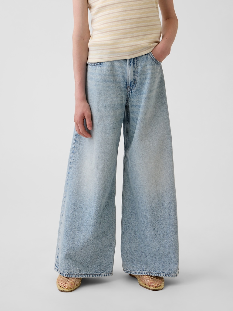 Kids Low Rise Stride Wide-Leg Baggy Jeans