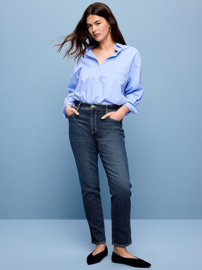 High-Waisted Vintage Slim Jeans