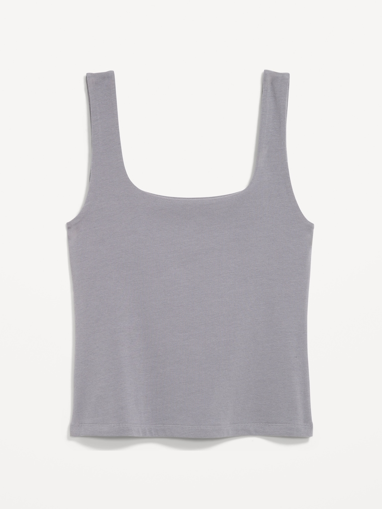 Hug Double-Layer Scoop-Neck Tank Top