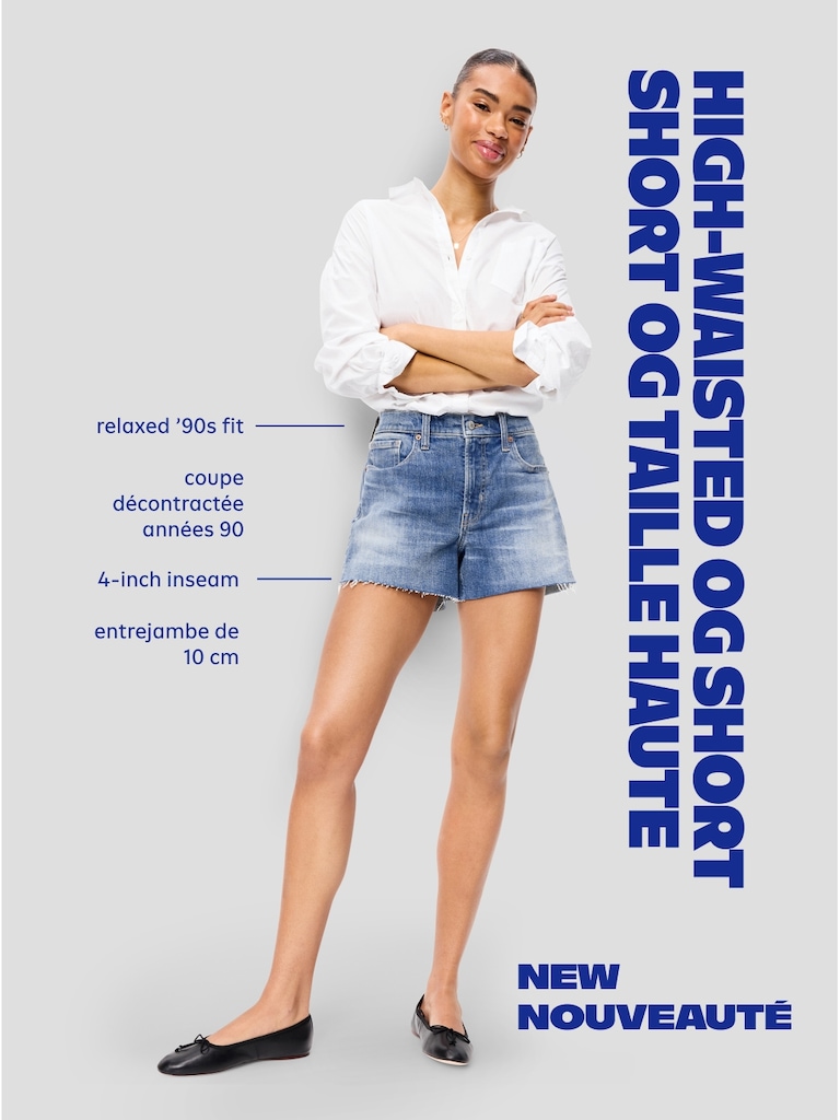 High-Waisted OG Jean Shorts -- 4-inch inseam