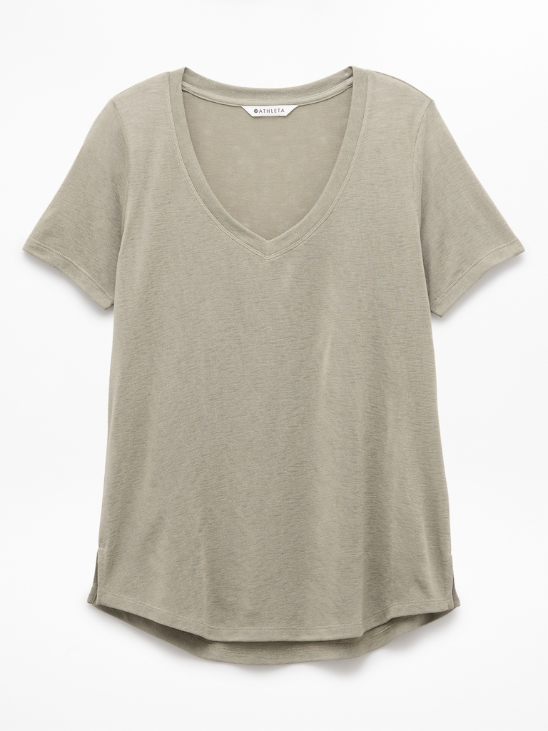 Breezy Scoop V-Neck Tee