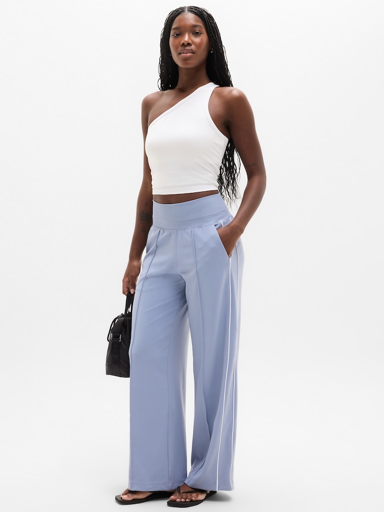 Venice High Rise Track Stripe Wide Leg Pant