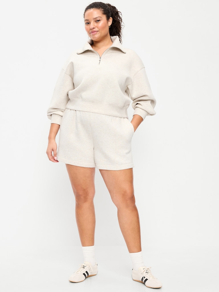 High-Waisted Bounce Fleece Shorts -- 5-inch inseam