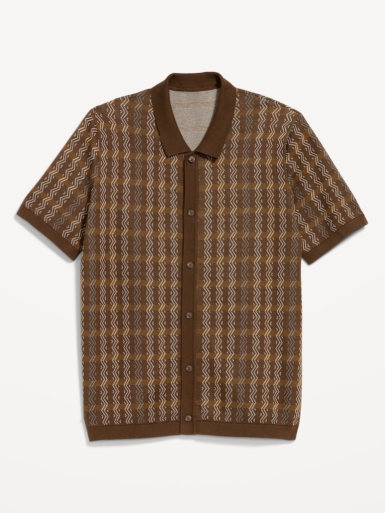 Short-Sleeve Sweater Shirt