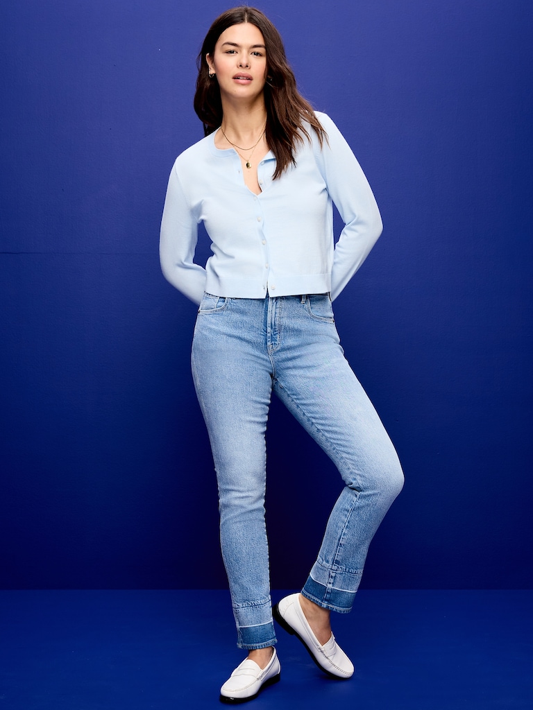 High-Waisted Vintage Slim Jeans