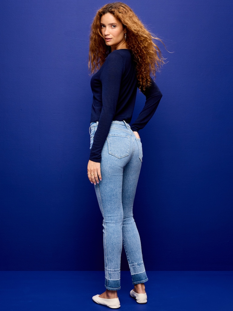 High-Waisted Vintage Slim Jeans